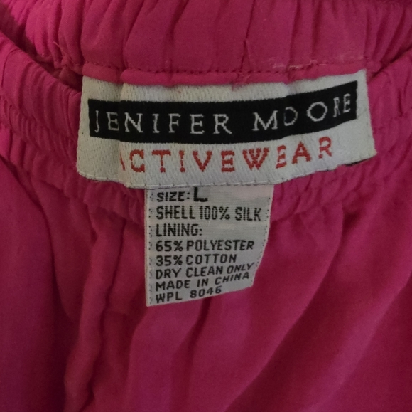 Jennifer Moore Womens Pink Silk Joggers - Picture 2 of 6